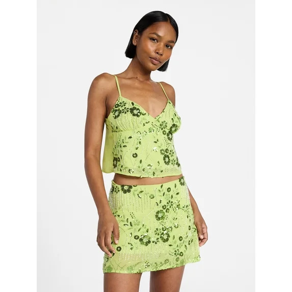 No Boundaries Junior's Beaded Camisole, Sizes XXS-XXL | Walmart (US)
