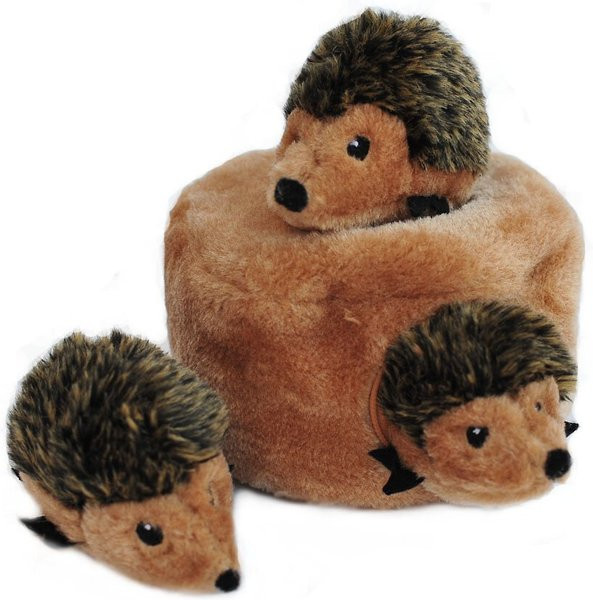 ZippyPaws Burrow Squeaky Hide & Seek Plush Dog Toy, Hedgehog Den, Puzzle Set | Chewy.com
