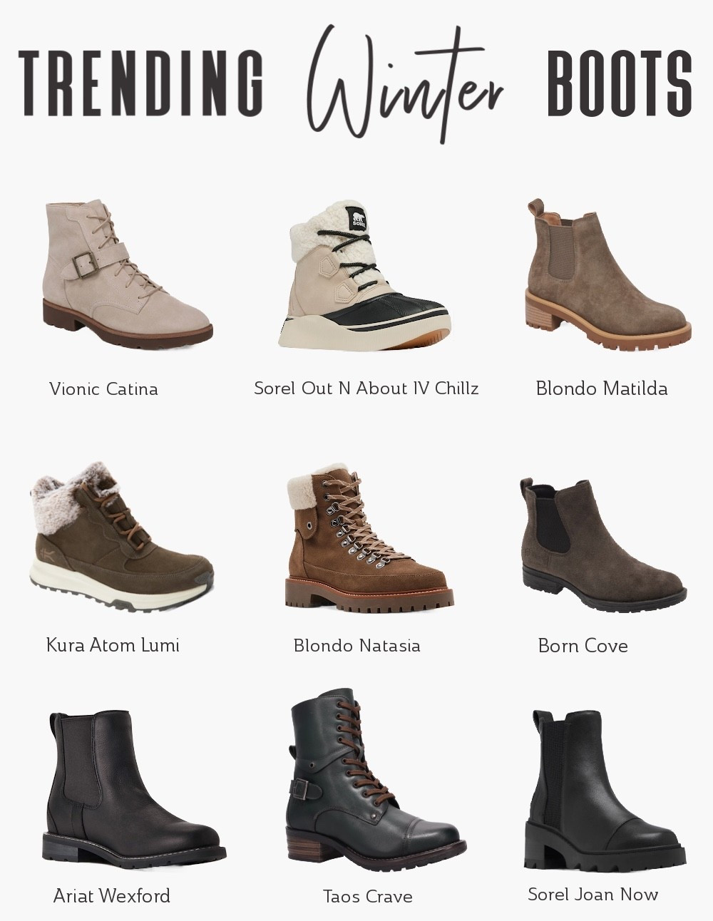 Cold, wet weather calls for smart footwear choices. Your feet are closest to the icy ground, so keeping them dry, warm, and supported is key to staying comfortable on your trip.

Explore the world in comfort and style with this year's bestselling winter boots for travel! 

Travel Boots, Winter Outfits, Stylish Boots, Winter Shoes, Ankle Boots, Waterproof Boots, JetSetter Style 

#LTKShoeCrush #LTKSeasonal #LTKTravel