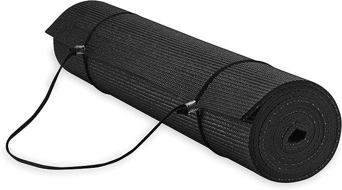 Gaiam Essentials Premium Yoga Mat with Yoga Mat Carrier Sling (72"L x 24"W x 1/4 Inch Thick) | Amazon (US)