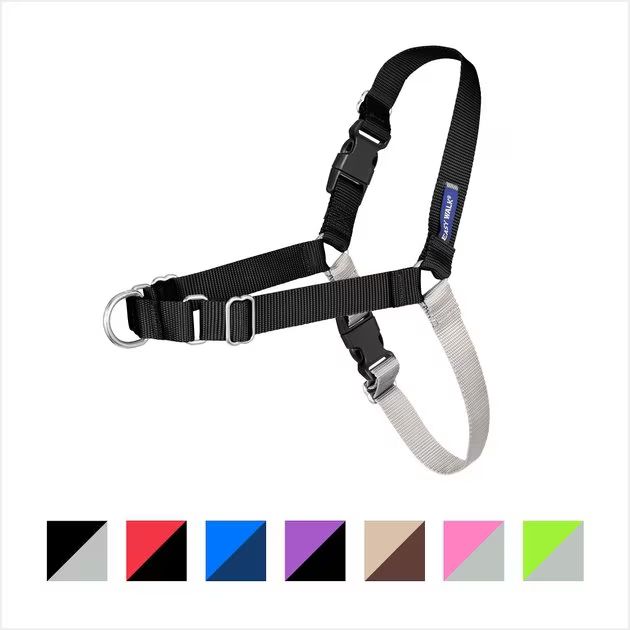 PETSAFE Easy Walk Dog Harness, Black/Silver, Medium/Large - Chewy.com | Chewy.com