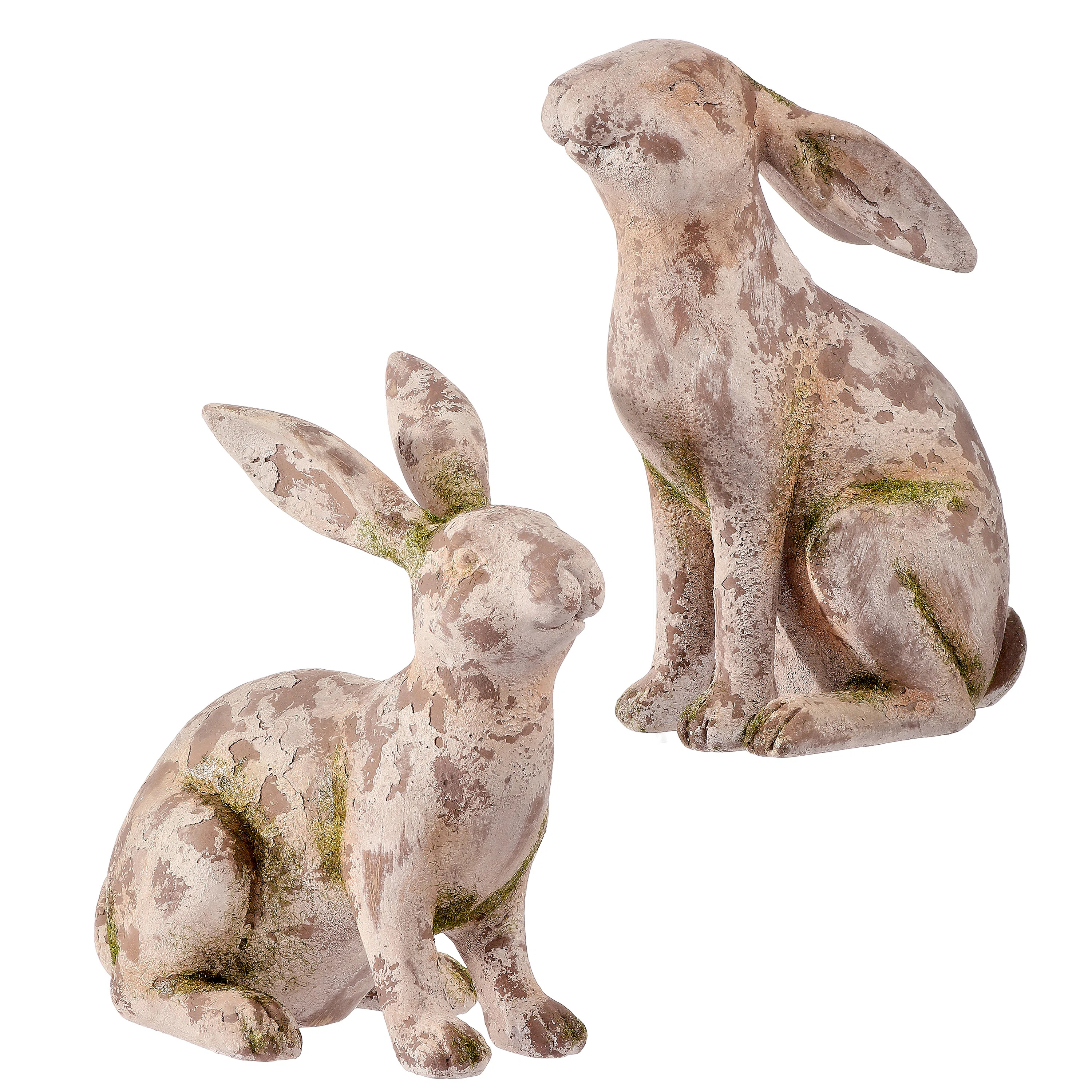 8.5"-9" Resin Mossed Bunny (Set of 2) | Wayfair North America