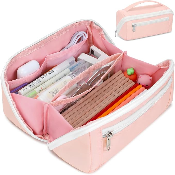 Large Capacity Pencil Case - Pencil Pouch for Teen Girls, Aesthetic Pouch Organizer with 8 Compar... | Amazon (US)