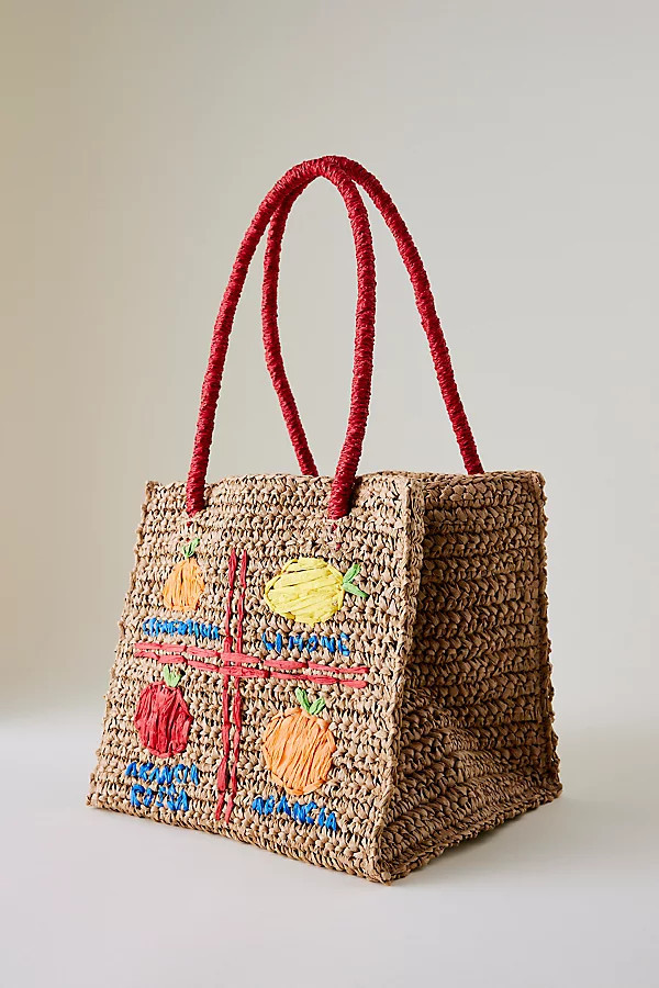 Damson Madder Fruity Raffia Tote Bag | Anthropologie (UK)