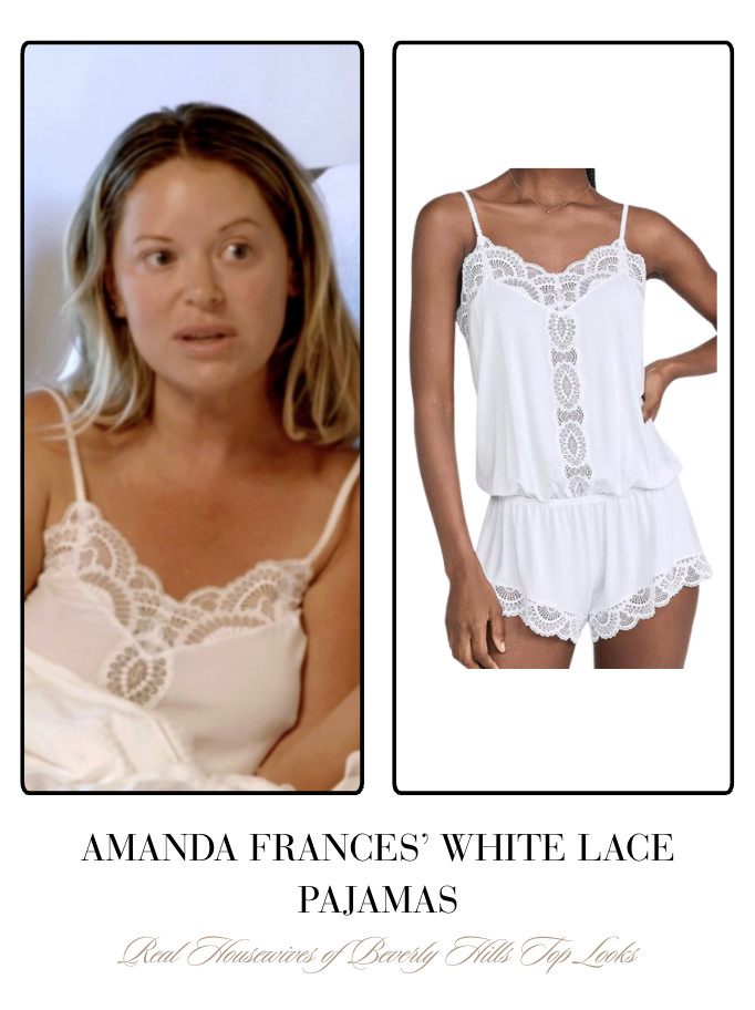 Amanda Frances' White Lace Trim Pajamas 

 