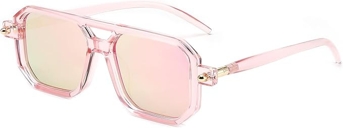 FEISEDY Vintage Square 70s Flat Aviator Sunglasses Women Men Classic Retro Stylish Frame UV400 Su... | Amazon (US)