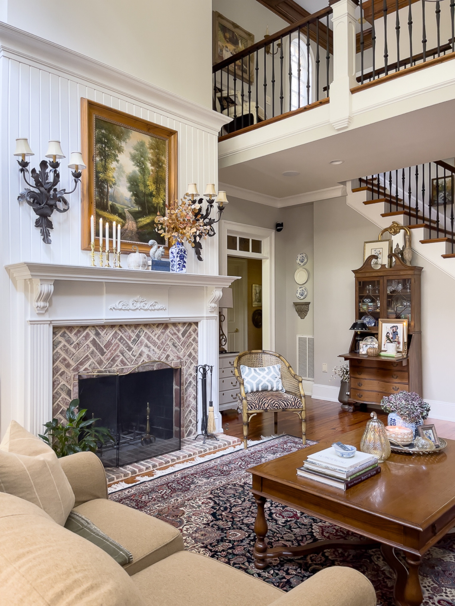 Fall is in the air! These battery operated candles from Amazon are quite the find! Pumpkins and faux flowers are lovely on the mantel. #amazonhome #brasscandlesticks #pumpkins #woodpumpkins #bluebooks #chinoiserie #bluevase

#LTKSeasonal #LTKfindsunder50 #LTKhome