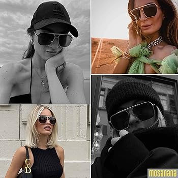 mosanana Square Polarized Aviator Sunglasses for Women and Men UV400 Protection Model-Chris | Amazon (US)