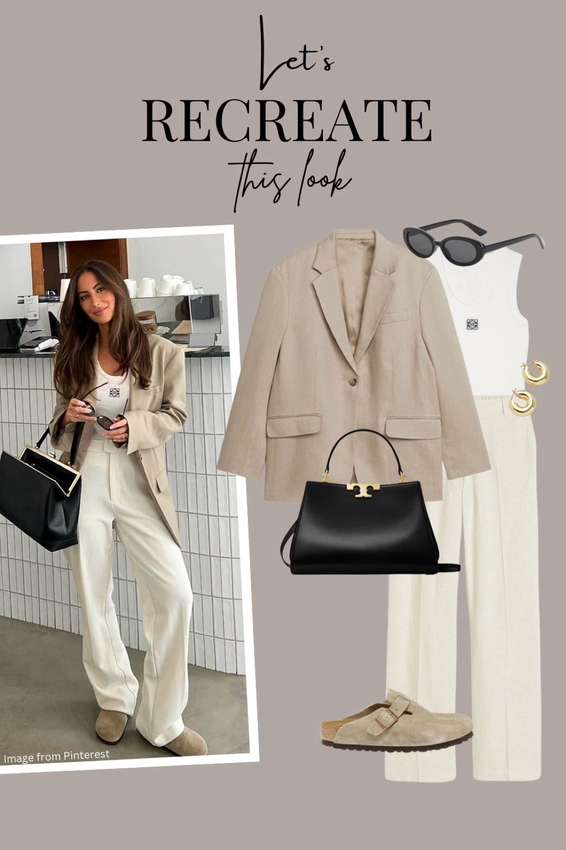 Let’s Recreate This Look 
Blazer and linen trousers styled with Birkenstock clogs 

#summeroutfit #blazer #neutraloutfit

#LTKshoecrush #LTKstyletip #LTKeurope