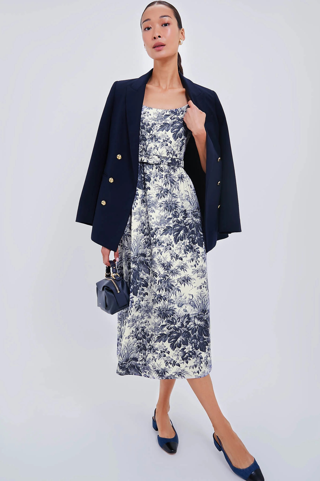 Navy Cypress Toile Eira Dress | Tuckernuck (US)