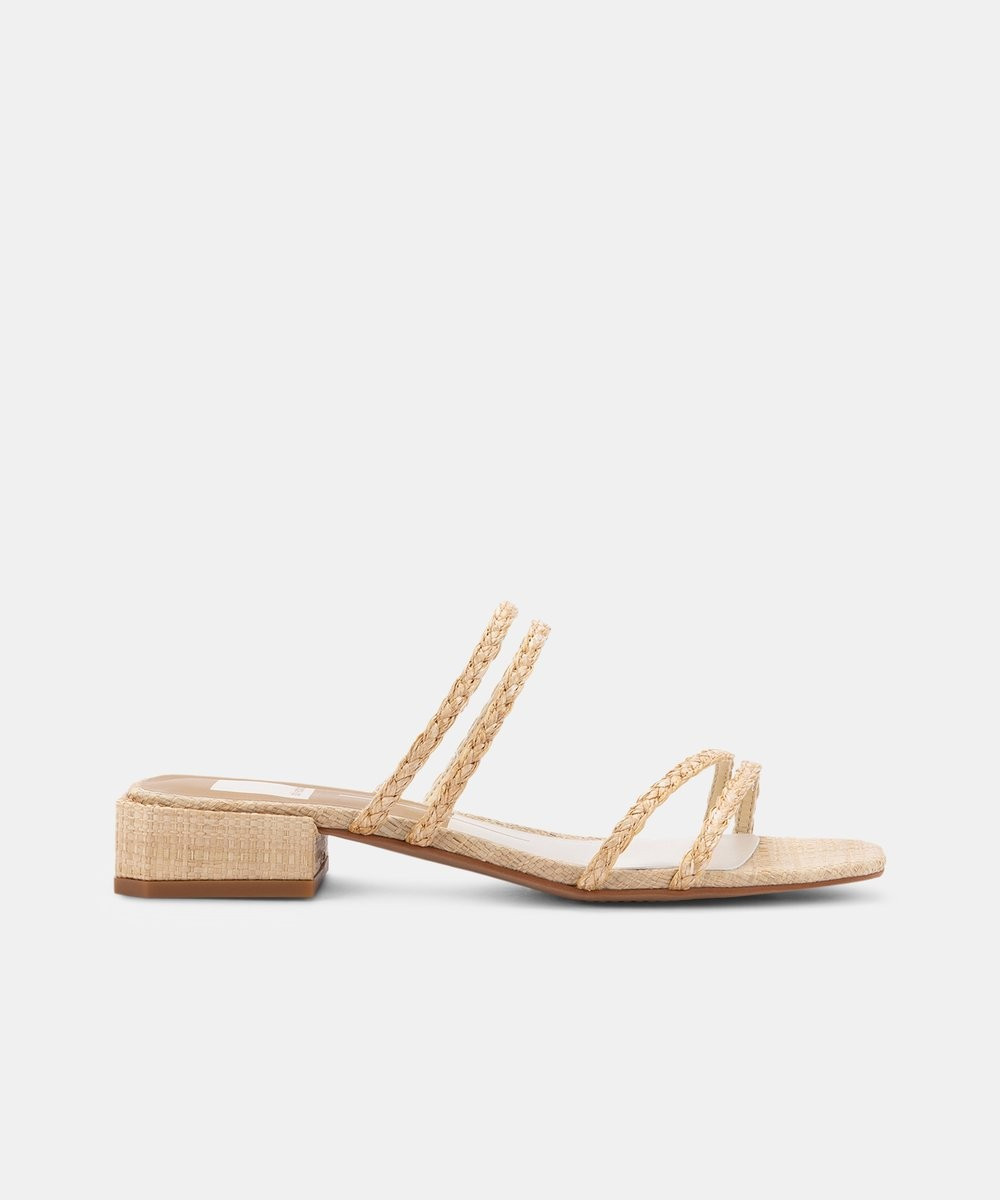 HAIZE SANDALS IN LT NATURAL RAFFIA | DolceVita.com