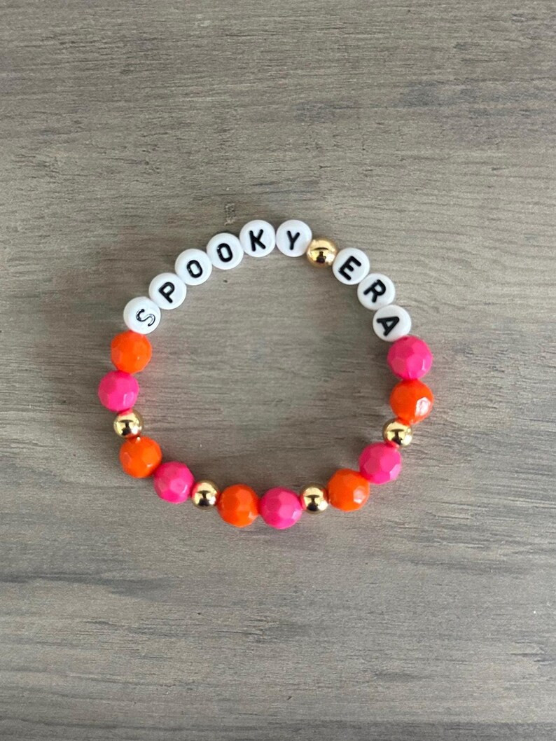 Pink and Orange Spooky Era Halloween Bracelet - Etsy | Etsy (US)