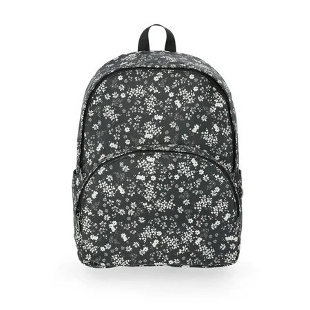 No Boundaries Women's Dome Backpack, Black Floral | Walmart (US)