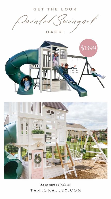 Get the Look 👀🤍 | Our viral plaster hack has been hacked! Kidkraft’s Wrangler Way is pre-painter to easily transform your backyard into your children’s playground oasis! 

Swingset, playset, playhouse, painted, white swingset, farmhouse swingset, Kidkraft 

#LTKkids #LTKSeasonal #LTKfamily