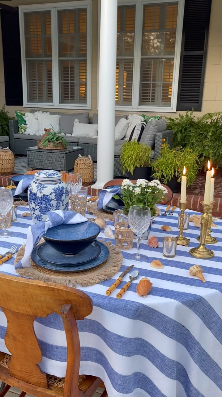 This is your reminder to dine alfresco every chance you can. There's something magical about savoring a meal under the open sky, don't you think?🍃✨


#alfrescodining #dinnerpartygoals #entertainandcelebrate #porchparty #summerdinnerparty #summertablescape

#LTKSeasonal #LTKHome #LTKStyleTip