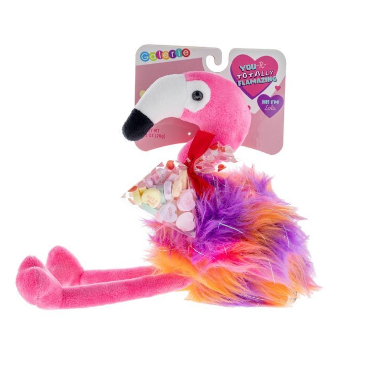 Brach's Valentine's Rainbow Flamingo Plush with Conversation Hearts - 0.93oz | Target