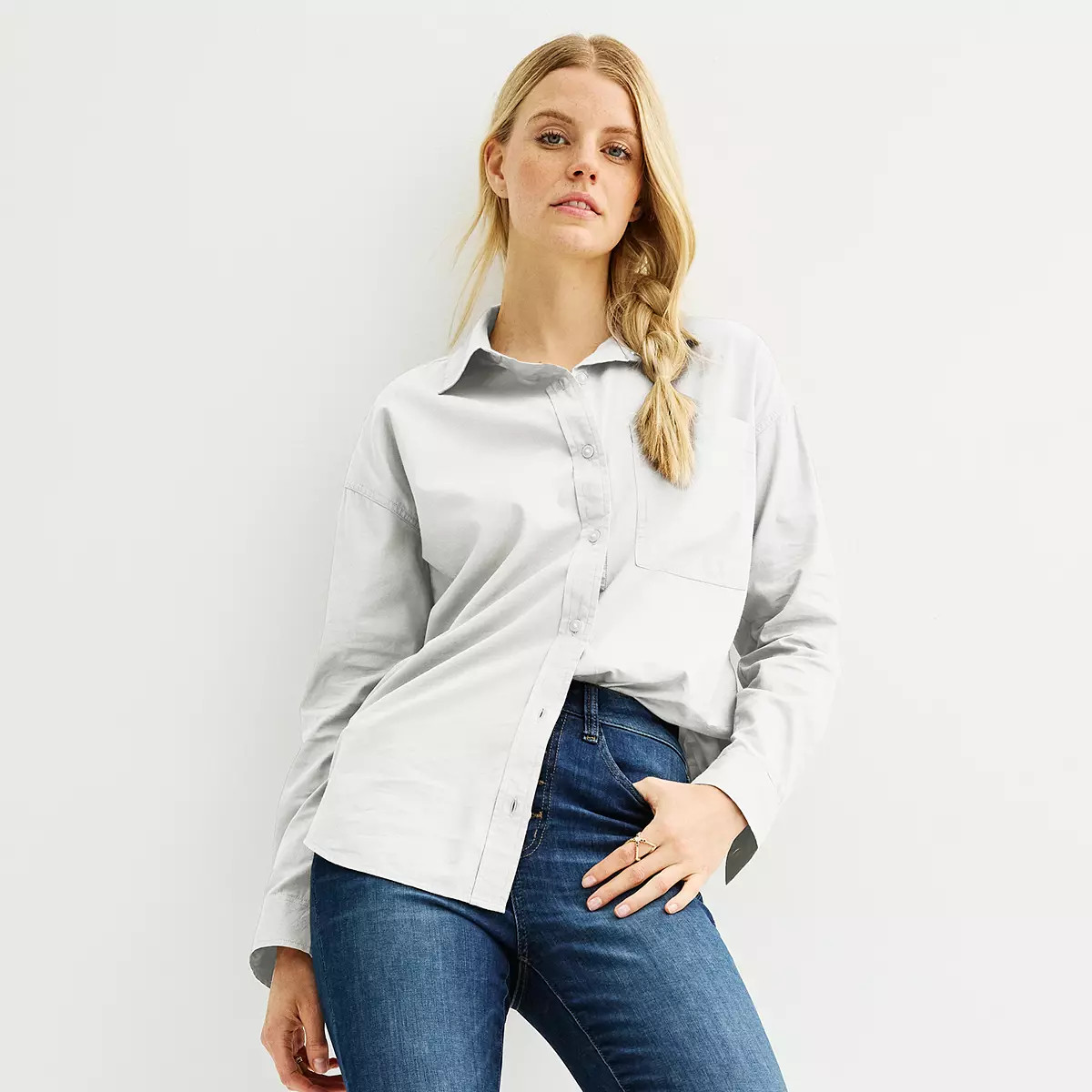 Juniors' SO® Long Sleeve Oversized Shirt | Kohl's