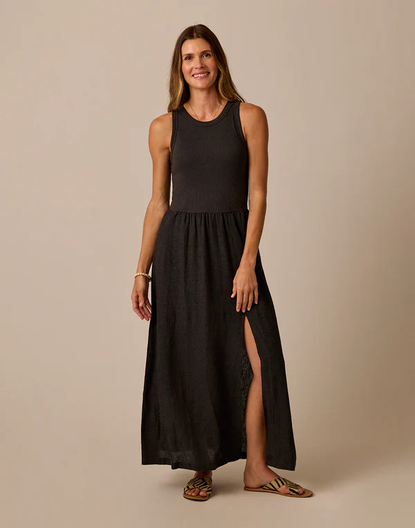 Lark Linen Dress: Black Chambray | Carve Designs