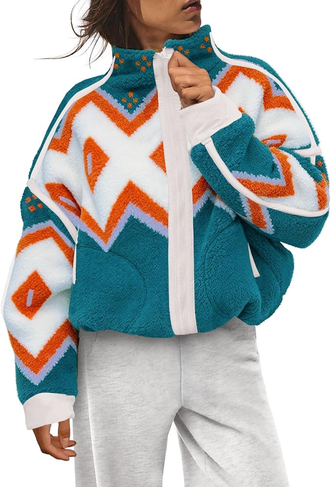 LAMISSCHE Zip up Fleece Jacket Women Long Sleeve Sherpa Sweatshirt | Amazon (US)