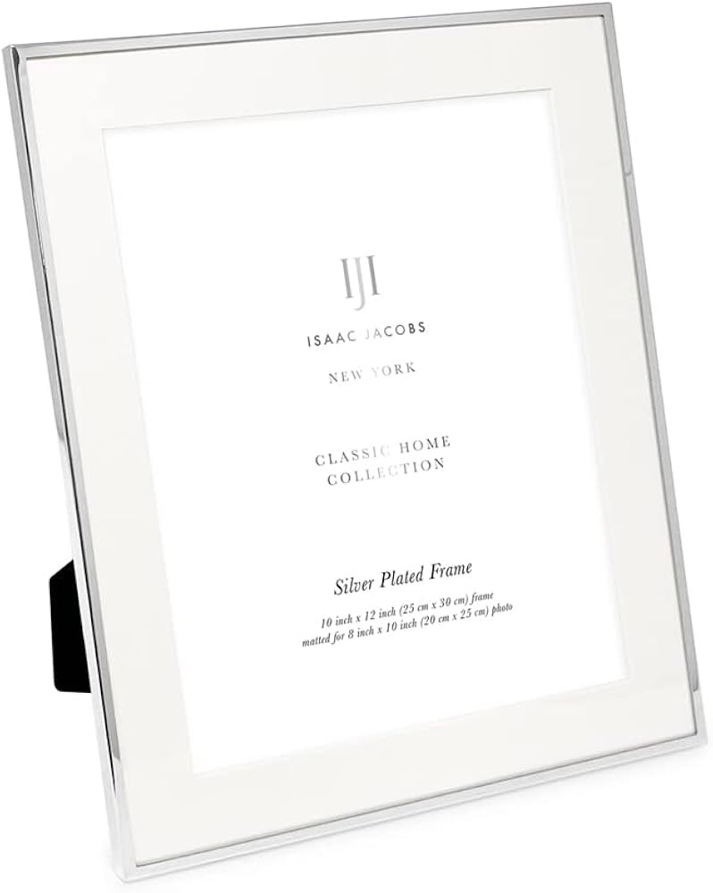 Isaac Jacobs 10x12 (Matted 8x10) Silver Metal Picture Frame, Classic Metal Photo Frame Made For T... | Amazon (US)