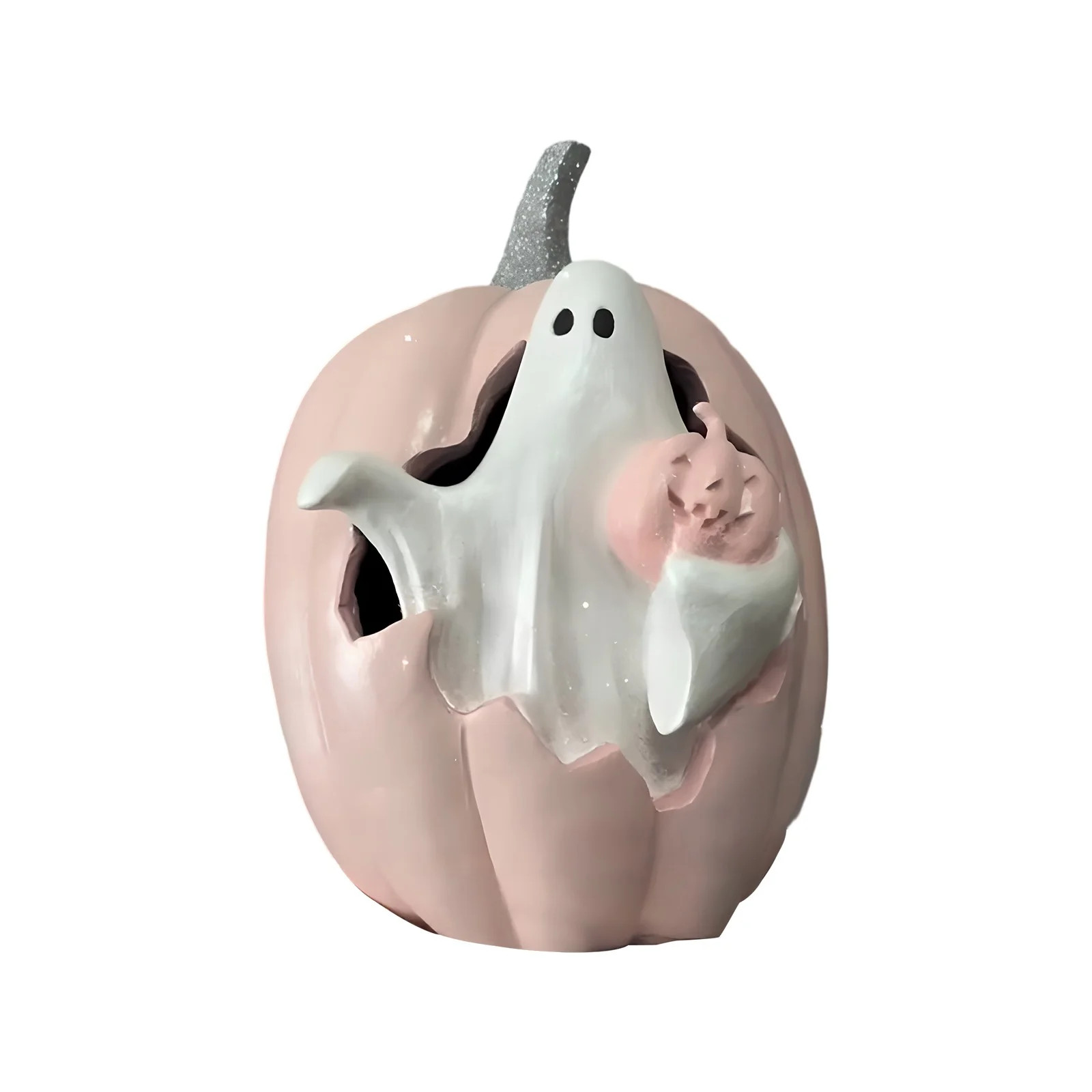 Halloween Pumpkin Ceramic Pink Pumpkin With Ghost Figurine, Halloween Tabletop Decoration, Cute P... | Walmart (US)