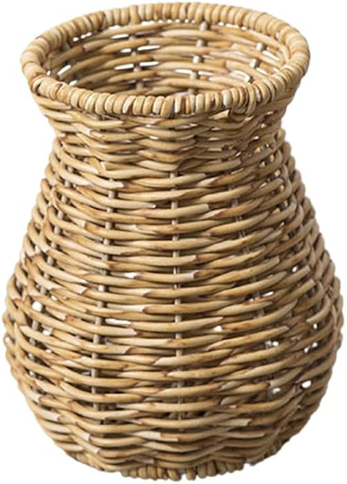 Luxshiny Woven Flowers Vase Decorative Imitation Rattan Vase Rustic Plastic Flower Holder for Hom... | Amazon (US)