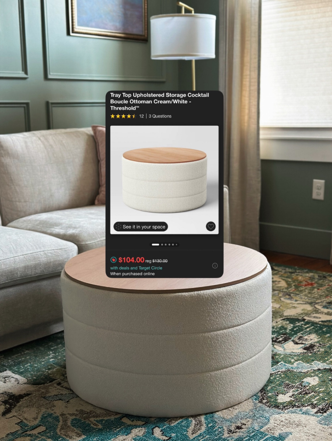 This ottoman is so worth it for $104. Run! I feel like this will sell out. 

#target #ottoman #onsale

#LTKxTarget #LTKFindsUnder100 #LTKHome