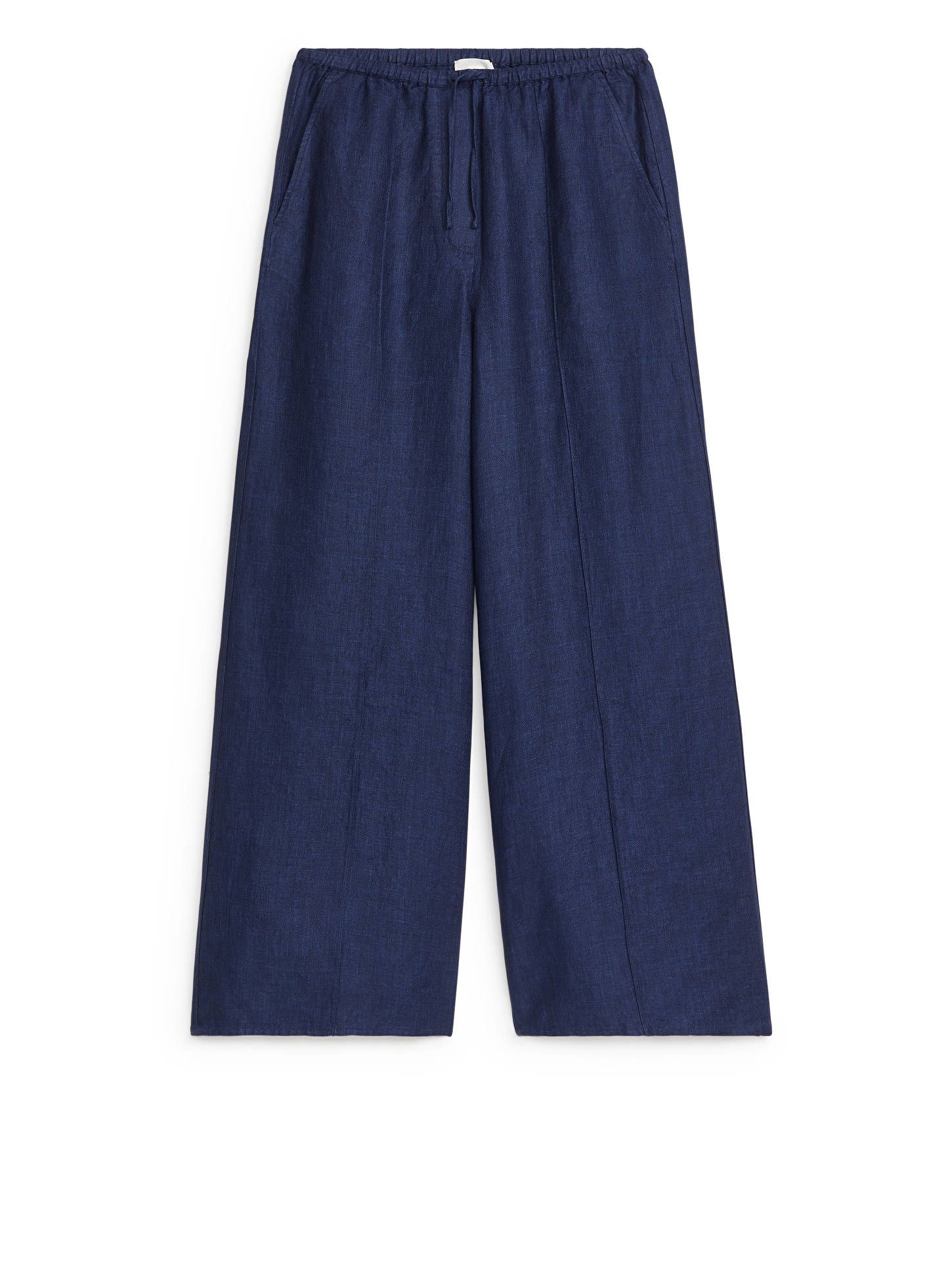 Loose Linen Trousers - Dark Blue - ARKET GB | ARKET (US&UK)