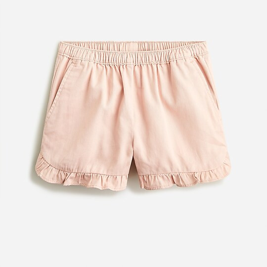 Girls' ruffle pull-on short in soft chino | J. Crew US