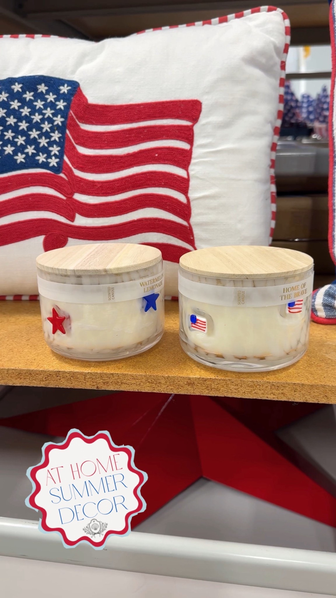 At home stores, red white and blue decor, patriotic decor, Memorial Day decor, Fourth of July decor, porch decor, summer porch, Fourth of July porch, celebrate 250, America 250, USA 250 

At Home has the cutest red white and blue decor for summer to celebrate America’s 250th Anniversary!🇺🇸 love these icon candles! Once you burn them you can freeze out the extra wax and wash them, and you have the cutest little candy dishes, for serving, etc!😍 



#LTKHome #LTKSeasonal