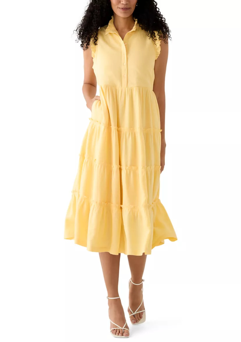 Women's Sleeveless Ruffle Tier Midi Dress | Belk