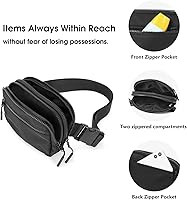 WESTBRONCO Fanny Packs for Women Men, Belt Bag with 4 Zipper Pockets, Fashion Waist Packs, Lightw... | Amazon (US)