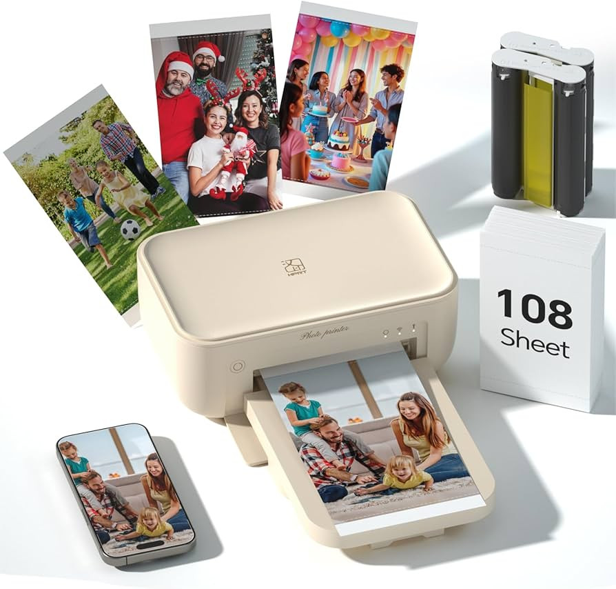 HPRT 4x6 Photo Printer with 108 Sheets & 2 Ribbons, Portable Picture Printer for iPhone & Android... | Amazon (US)