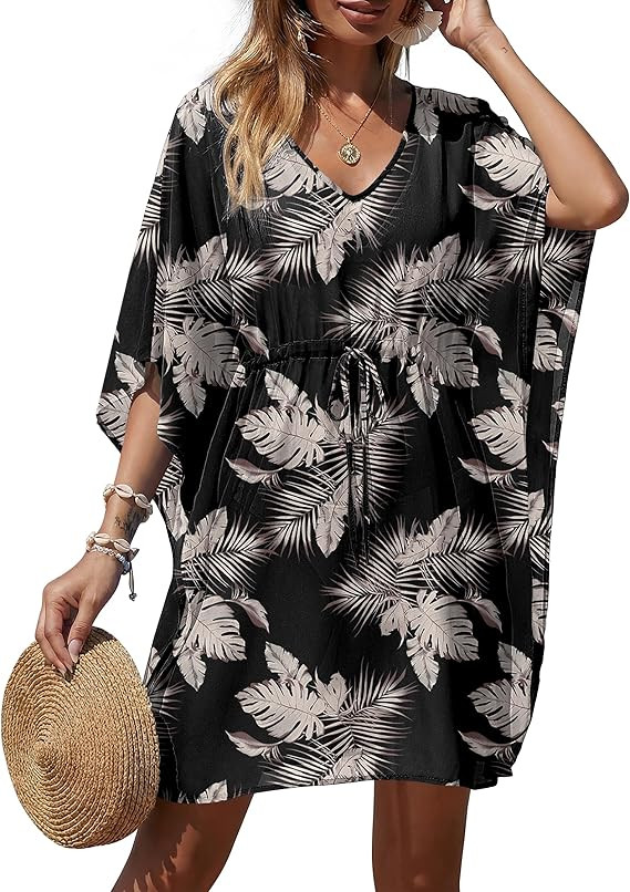 Ekouaer Womens Swimsuit Coverup 2026 Sheer Chiffon Floral Print Sexy Bathing Suit Cover Up Swimwe... | Amazon (US)