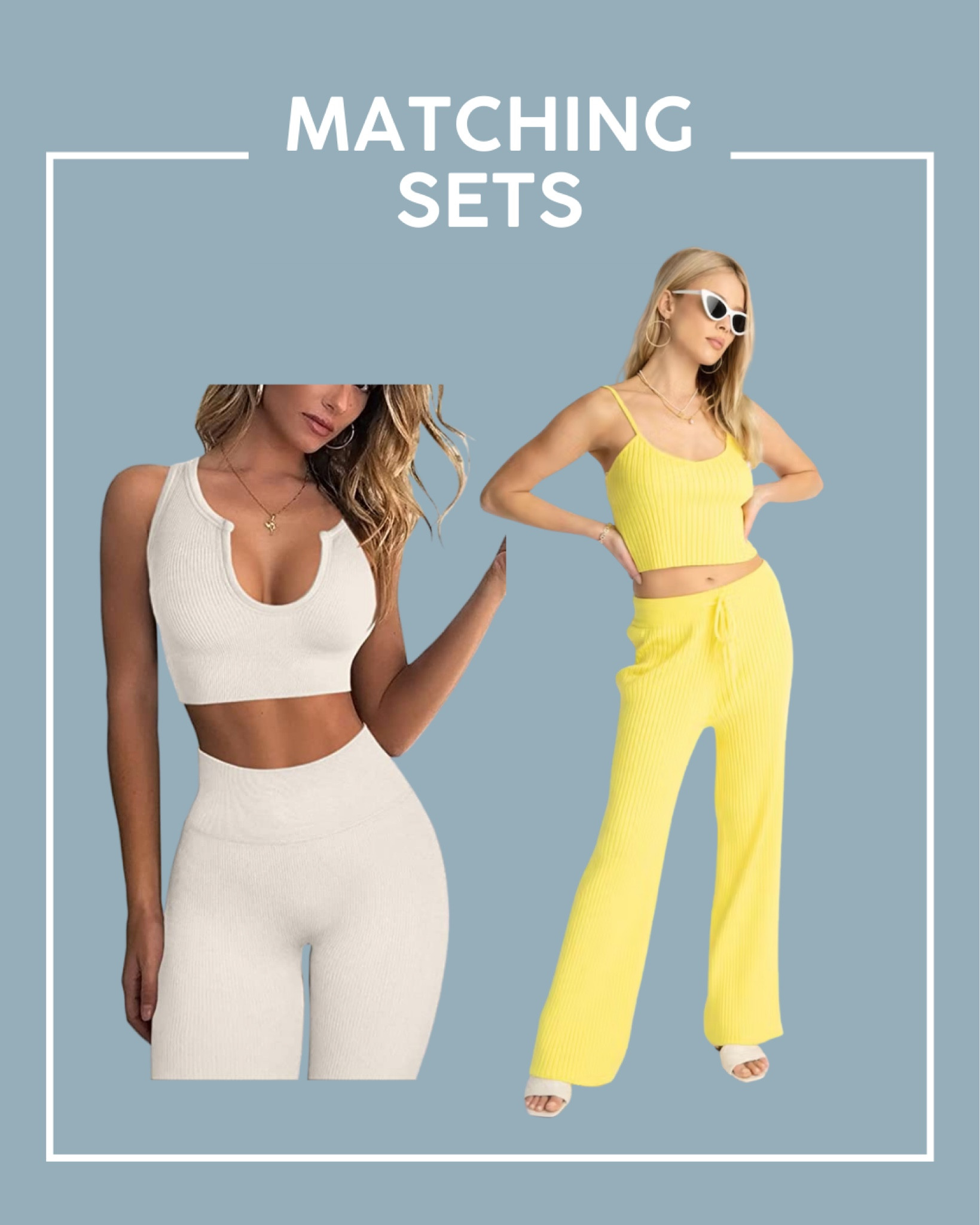 Yellow set - true to size (I ordered a small) 

Cream set - size up (I did a medium) 