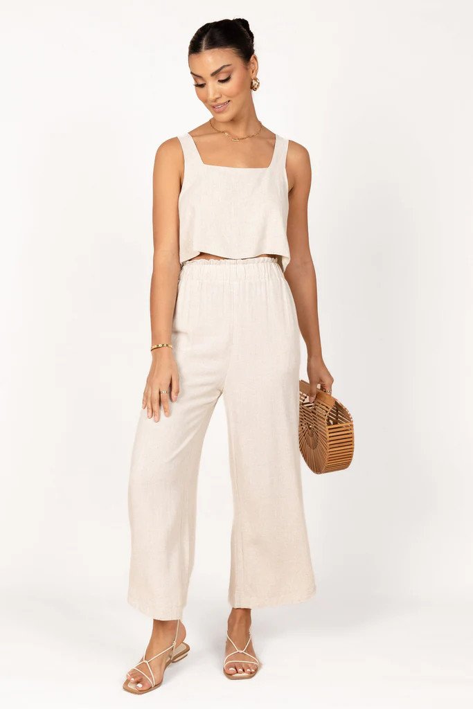 Eleanor High Waisted Pants - Beige | Petal & Pup (US)
