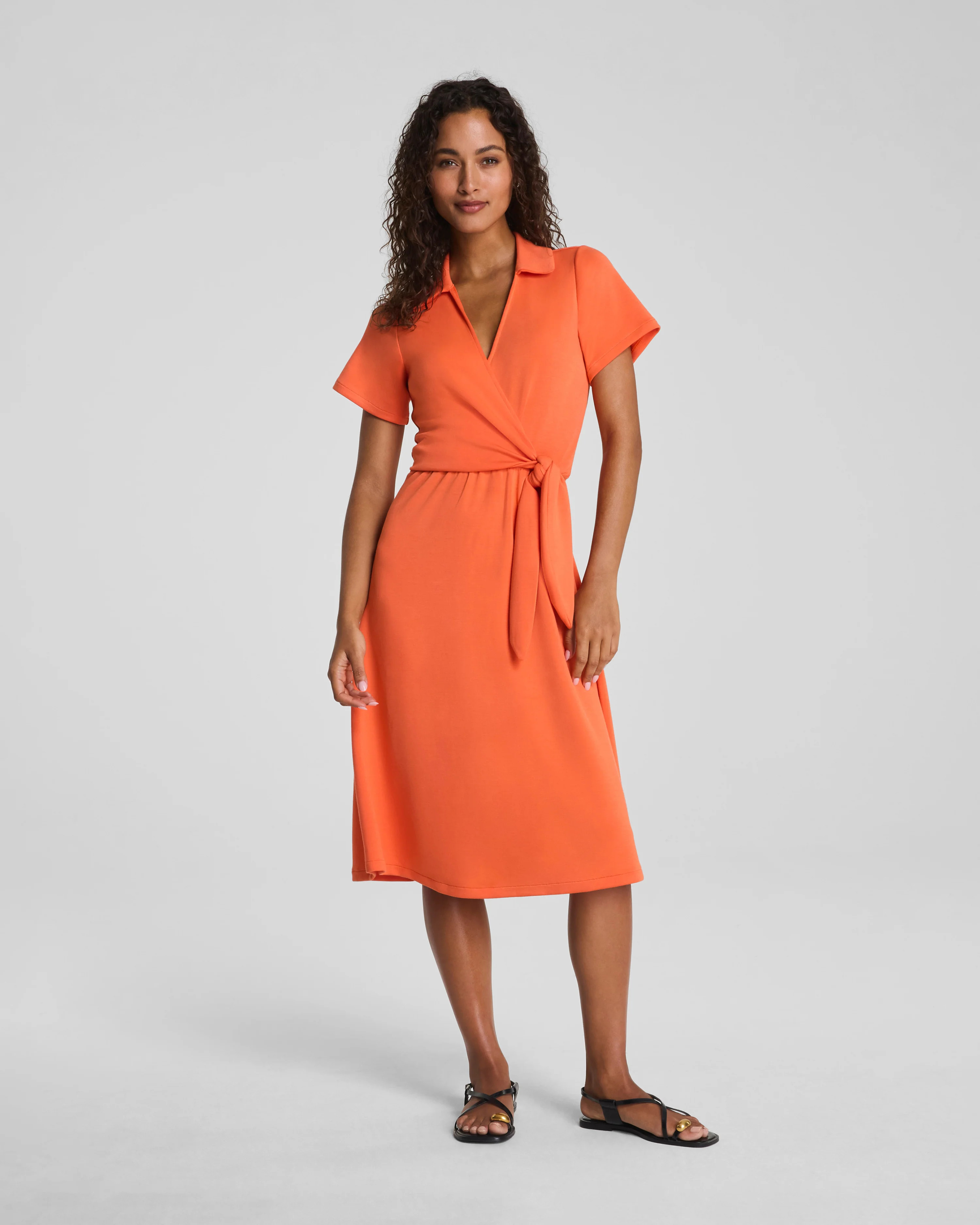 AirEssentials® Collared Tie-Waist Midi Dress | Spanx | Spanx