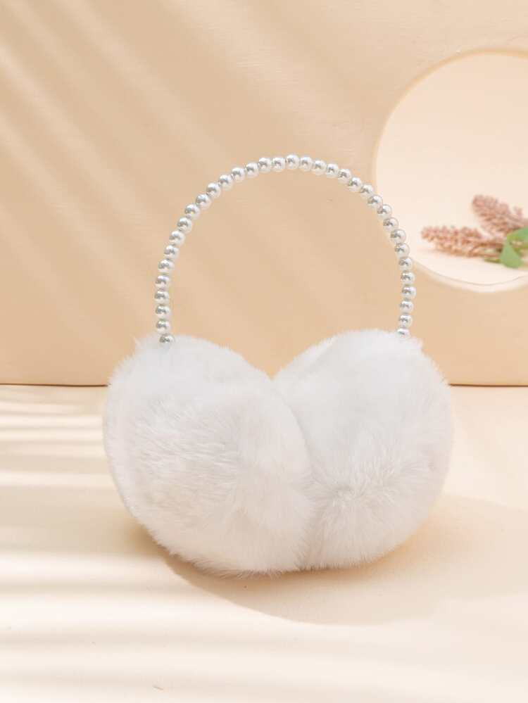 Faux Pearl Decor Fluffy Earmuffs | SHEIN