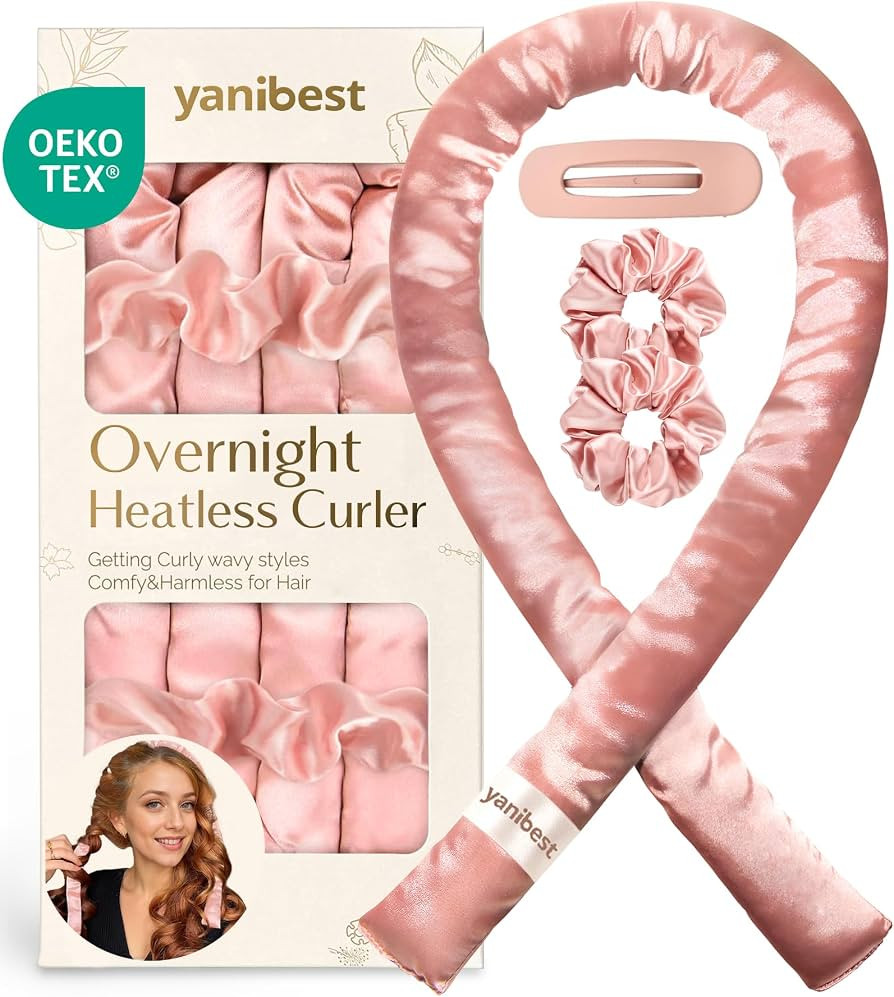 Yanibest Super Soft Satin Heatless Curler Set, Overnight Hair Curler to Sleep in, No Heat Curling... | Amazon (US)