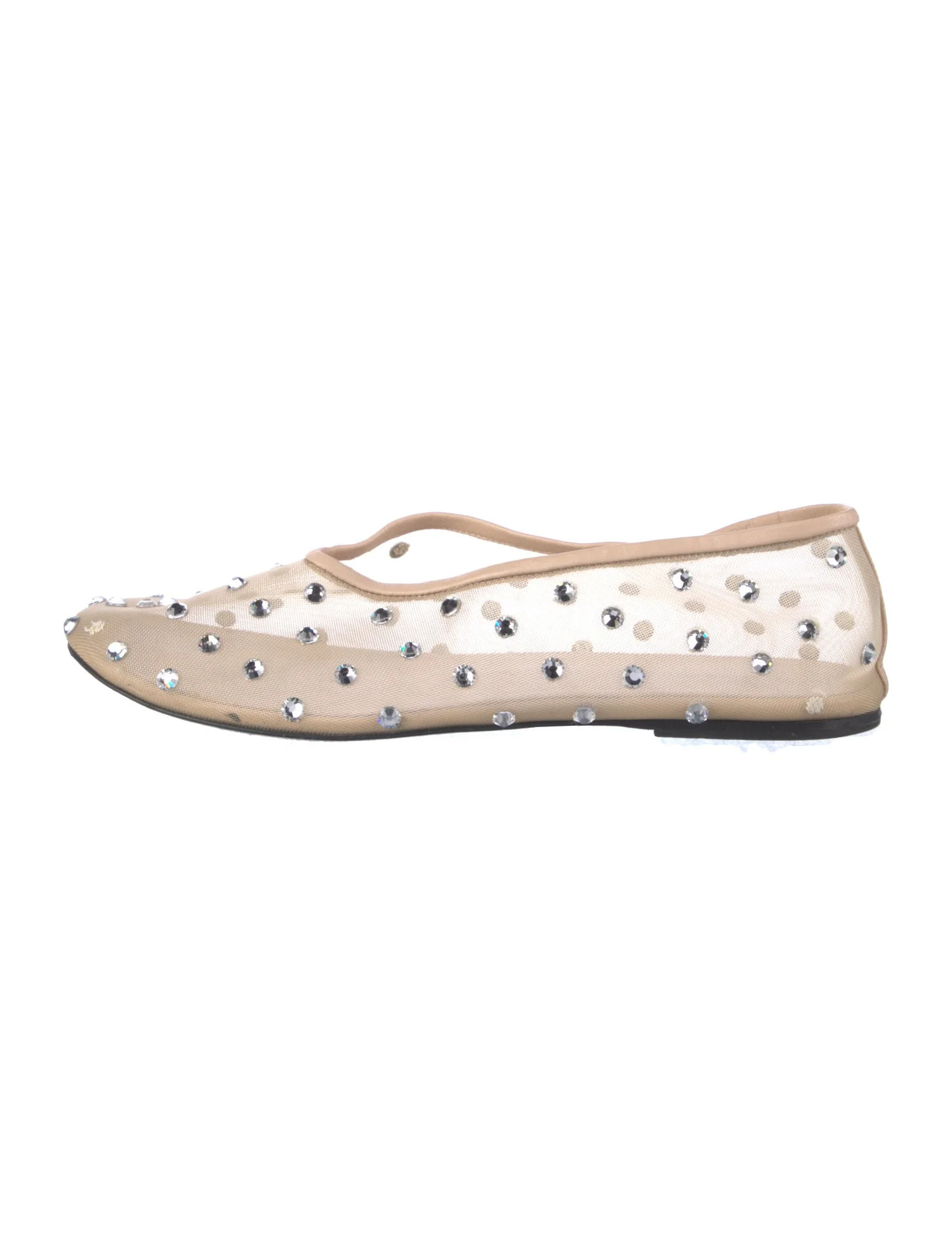 Khaite Mesh Crystal Embellishments Ballet Flats - Neutrals Flats, Shoes - KHAIT86524 | The RealRe... | The RealReal