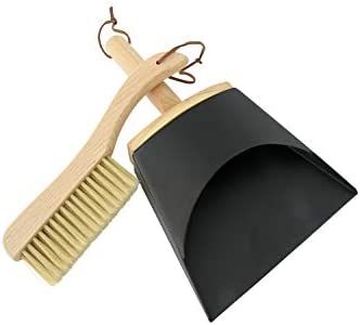 Creative Co-Op DF3015 Metal Dust Pan Handle, Beech Wood Brush & Leather Straps (Set of 2 Pieces) ... | Amazon (US)