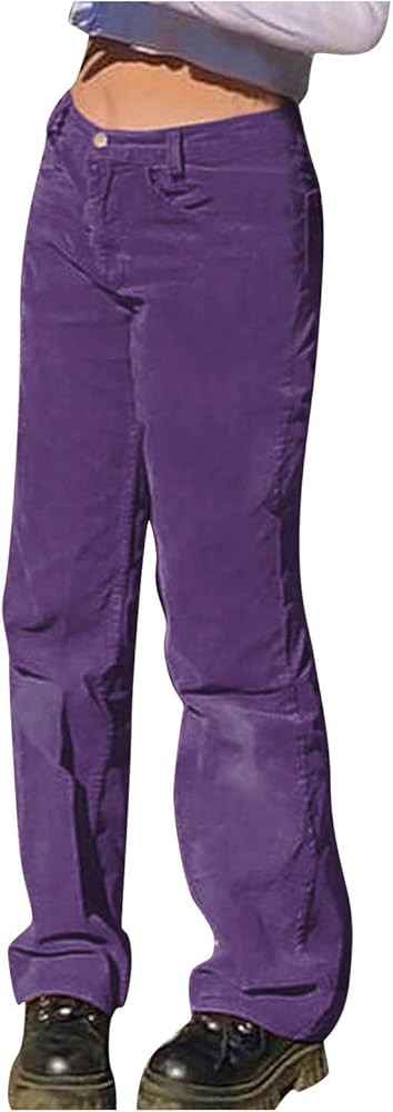 WUAI-Women Corduroy Harem Pants Cotton Comfy Pull On Elastic Waist Casual Baggy Tapered Pants Jogger | Amazon (US)