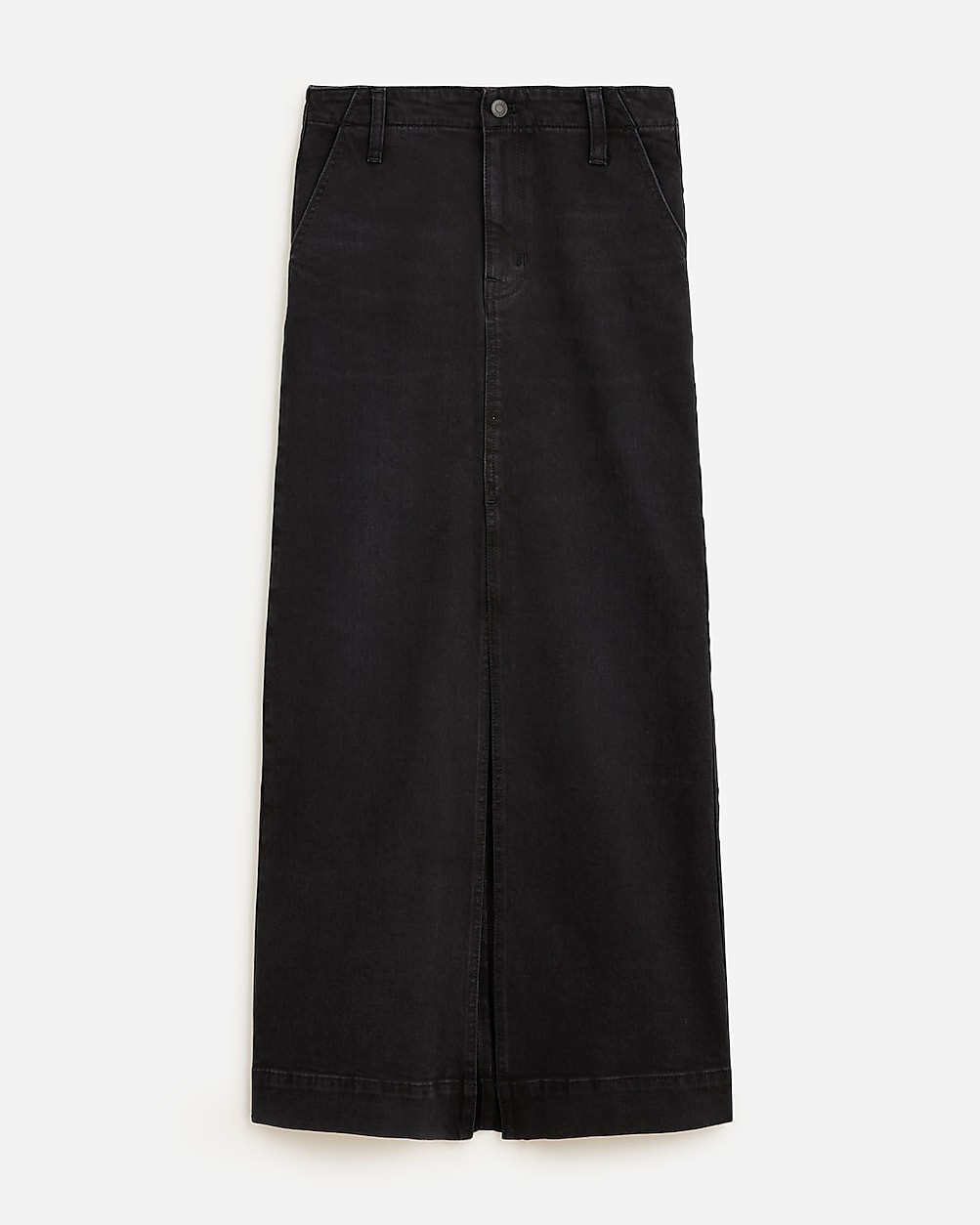 Denim maxi skirt in washed black | J. Crew US