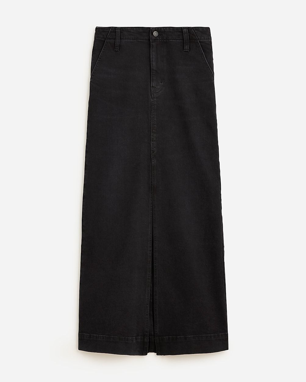 Denim maxi skirt in washed black | J.Crew US