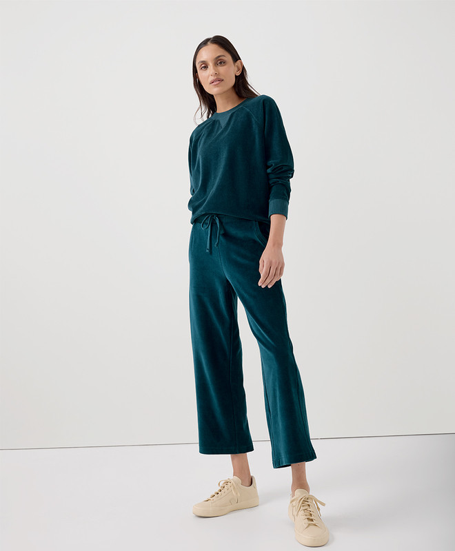 Women’s Cotton Velour Crew Pullover made with Organic Cotton | Pact | Pact Apparel