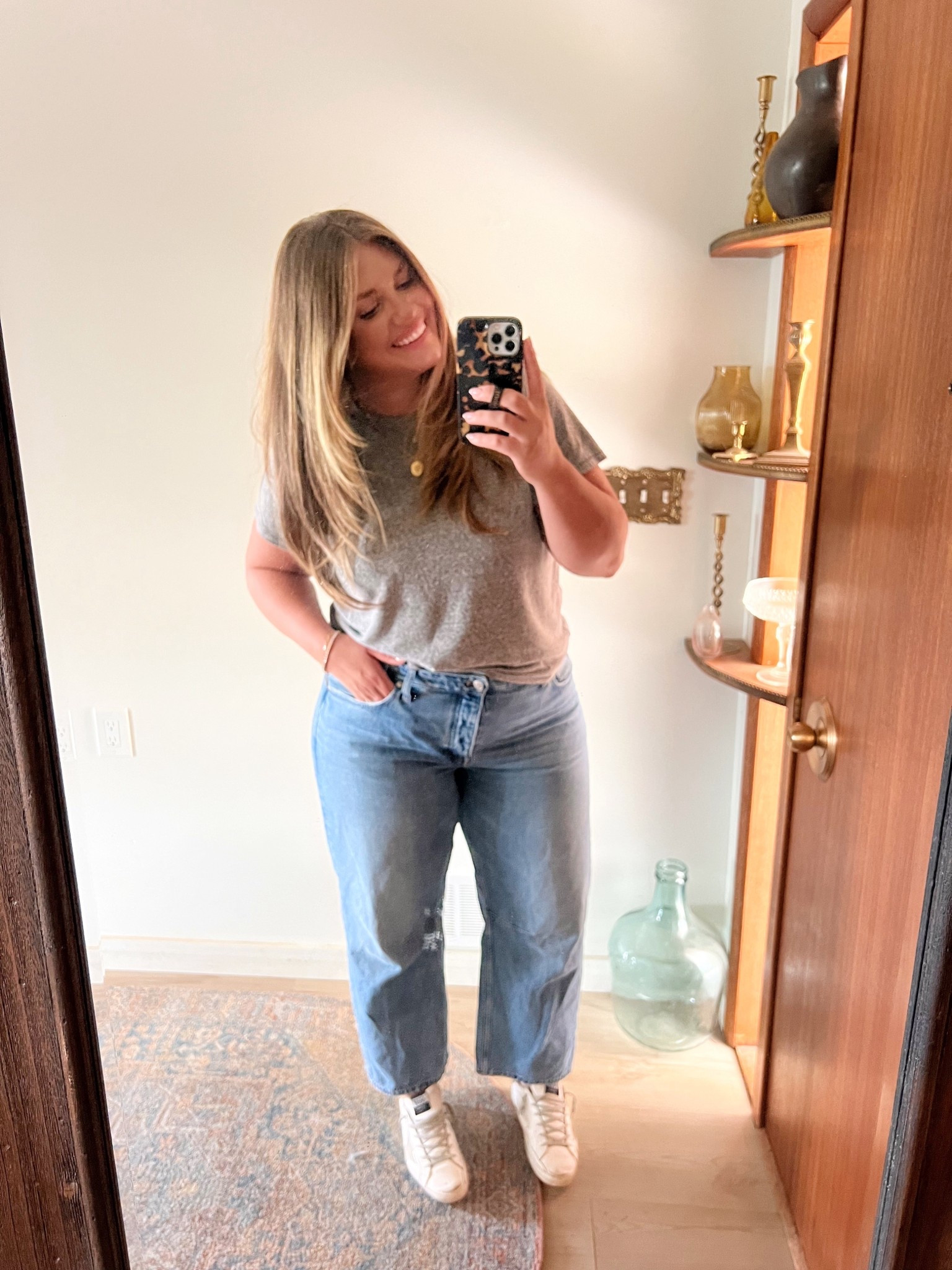 The best barrel jeans I have found for my curvy body! Fits my hips + booty without being too oversized. The perfect slight barrel look. Currently on sale! Copy code below. Easy casual look. 

#LTKxMadewell #LTKMidsize #LTKSaleAlert
