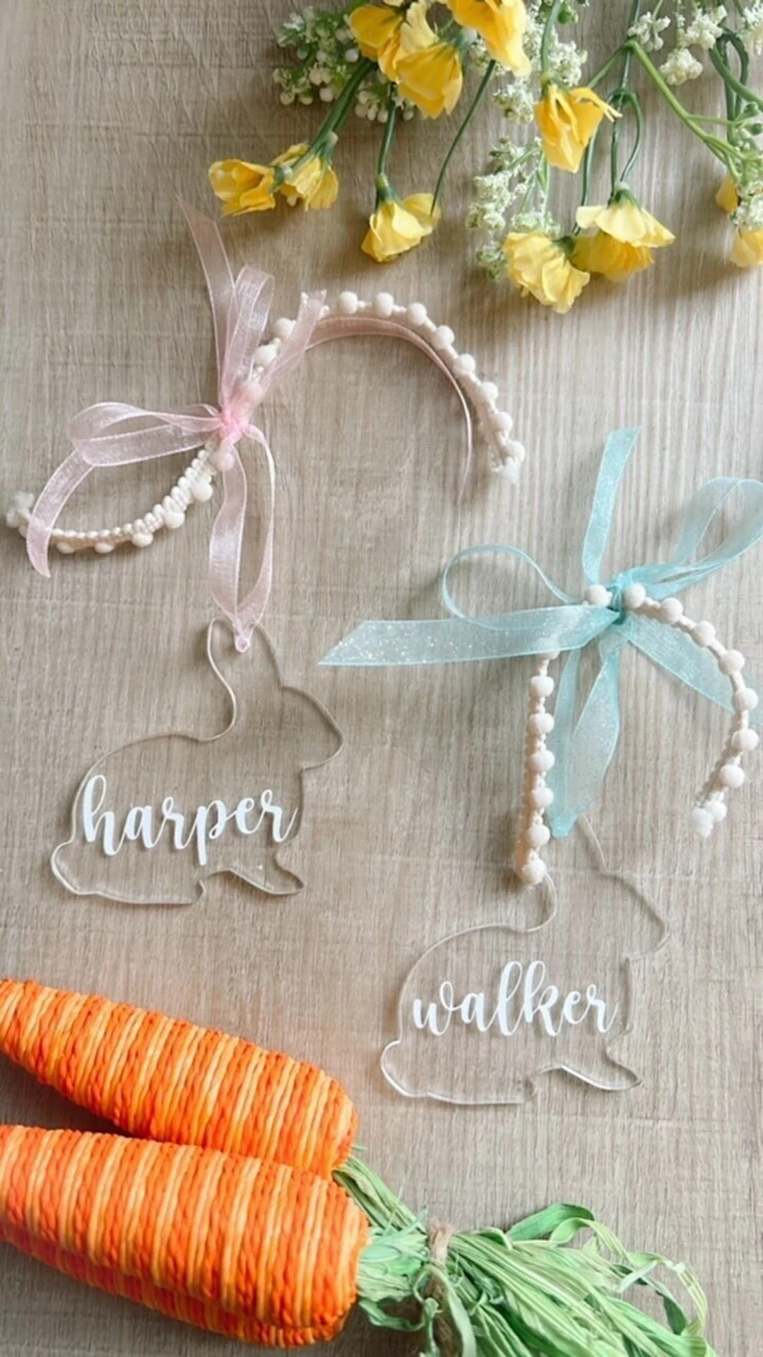 Personalized Name Easter Gift Basket Tag, Acrylic Gift Tag, Gift Wrap, Name Tag, Happy Easter, Ea... | Etsy (US)