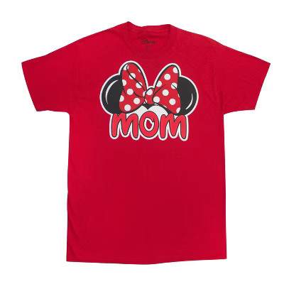 Adult Minnie Mouse Mom Red Tee Shirt - Small | Target