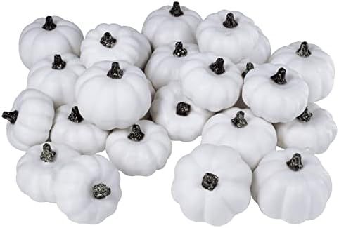 24 Pcs Harvest White Mini Artificial Baby Boo Pumpkins Rustic Decorative Pumpkins Foam Pumpkins f... | Amazon (US)