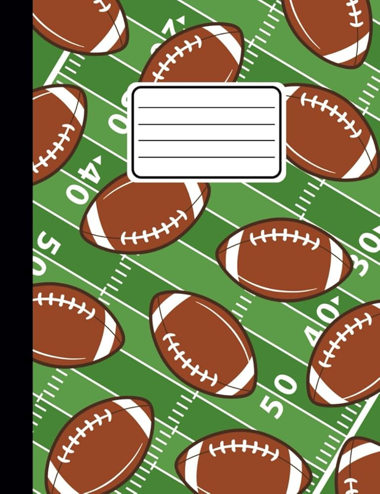 Composition Notebook Wide Ruled For Kids. Cute Football Design (Field) For Boys And Girls. For Sc... | Amazon (US)